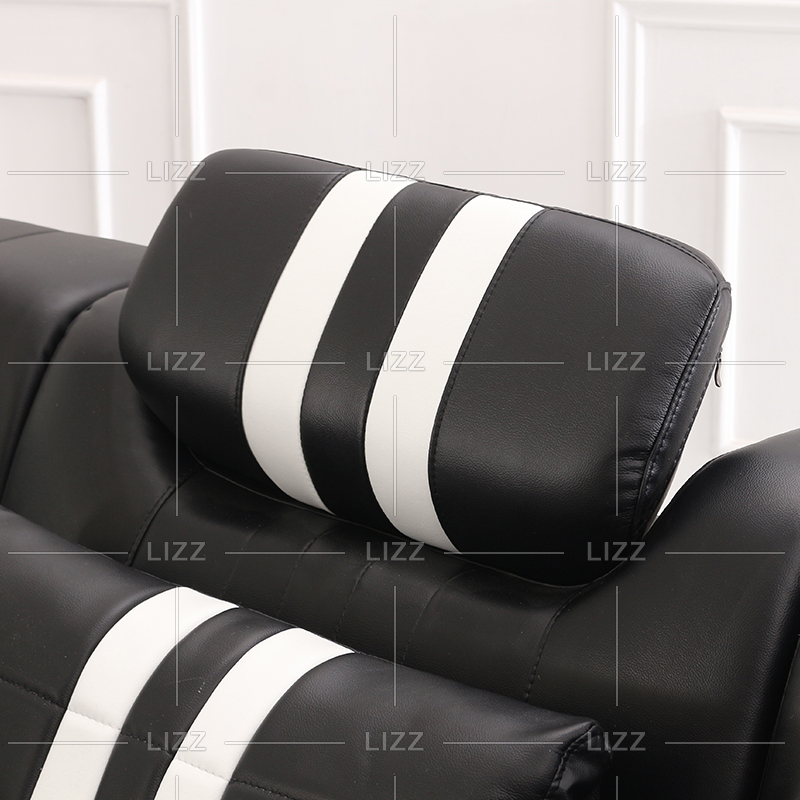 Sofa sectionnel à LED noir foncé en forme de U avec haut-parleur Bluetooth
