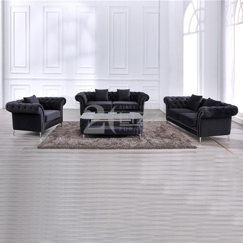 Canapé de salon modulaire en tissu avec table basse