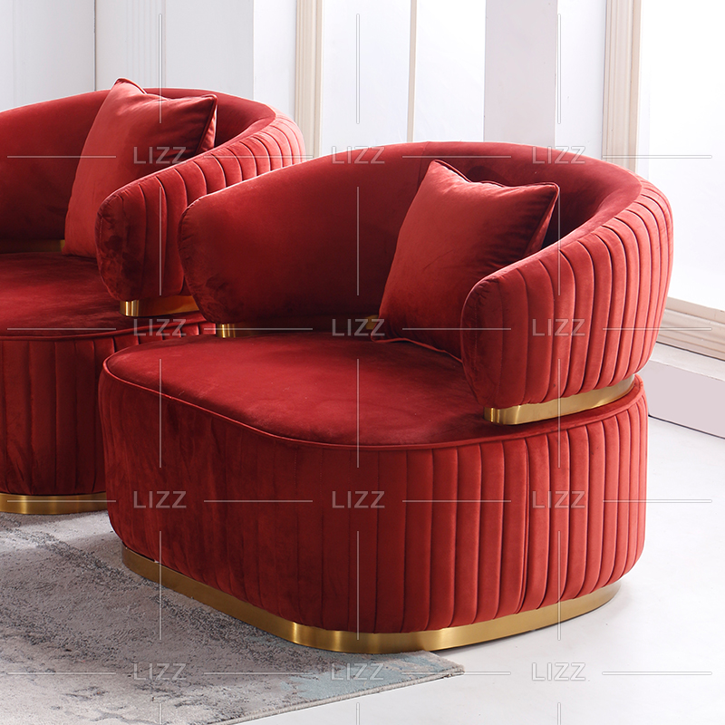 Petit canapé de salon rouge clair traditionnel