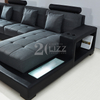 Canapé sectionnel LED en similicuir de haute qualité avec support TV