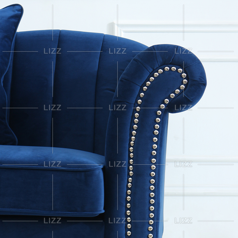 Canapé d'angle en tissu de bonne qualité avec chaise