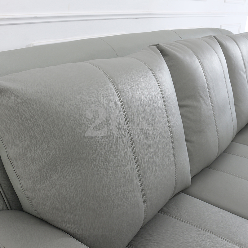 Canapé de salon en cuir de meubles contemporains avec pouf