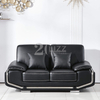 Ensemble de canapé en cuir noir pour meubles de maison pour salon